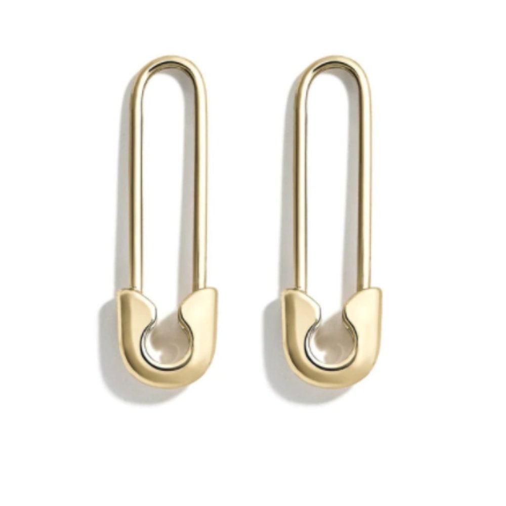 Golden Safety Pin Earrings